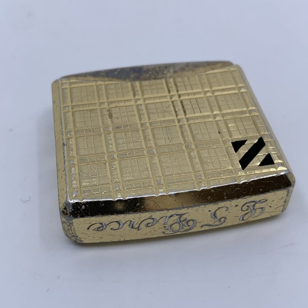 Vintage Colibri 81 Pocket Lighter Gold Tone Square Molectric Gas Butane As Is